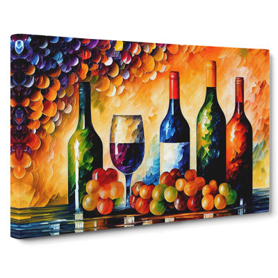 Wine Bottle Painting Vol.2 - Wrapped Canvas