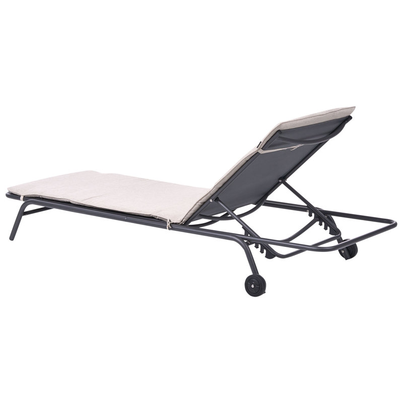 168cm Long Single Chaise with Cushions, Beige
