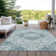 Machine Washable Indoor/Outdoor Claudian ACN1677 Teal Rug
