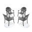 Chaise de patio en fonte d'aluminium 4 pièces avec structure et coussins noirs-636538177