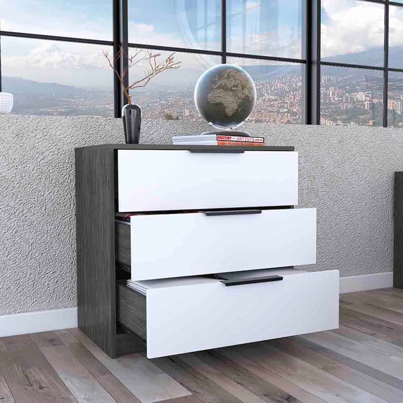 Commode 3 tiroirs Anayelly, Multicolor