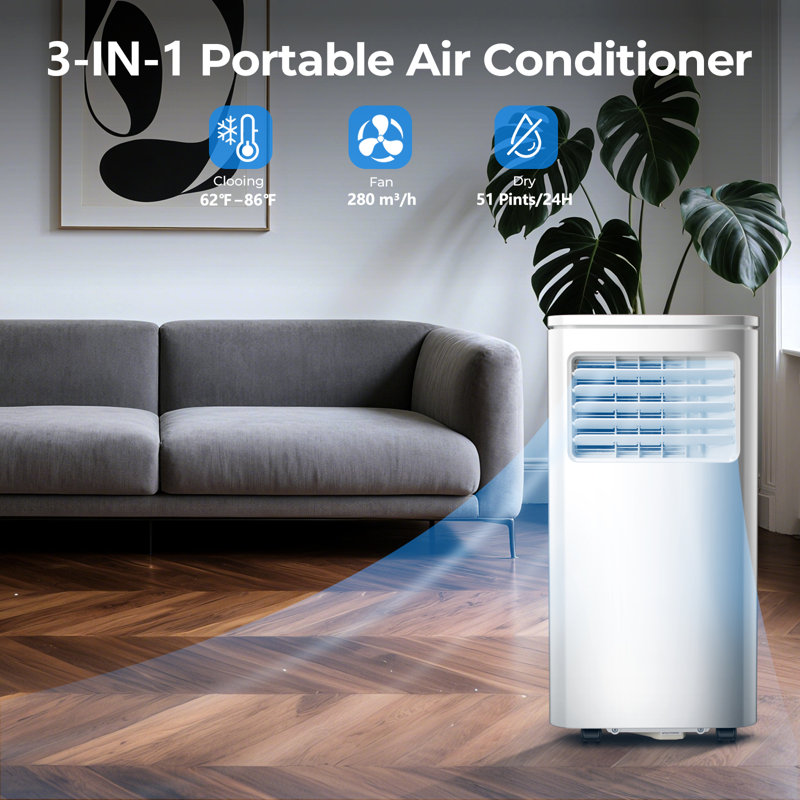Electactic 8000 Btu Portable Air Conditioners, Wifi/App Control,4 Modes Portable Ac Unit With Fast Cooling/Energy Efficient/Remote/24Hrs Timer For Bedroom/Dorms/Indoor Rooms