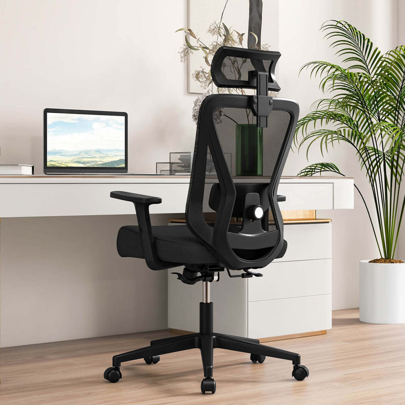Chaise de bureau ergonomique avec appui-tête inclinable réglable