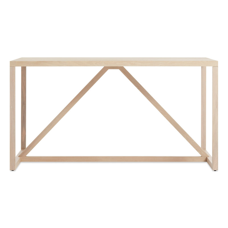Strut Walnut Wood Dining Table, Standard (29" Height), 28" W x 56" L, Whitewashed Ash