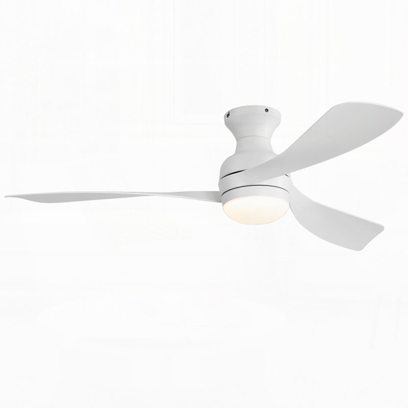 Ventilateur de plafond de 52 pouces avec lumière DEL à intensité variable, télécommande et moteur à courant continu, parfait pour les chambres à coucher, les salons et les cuisines