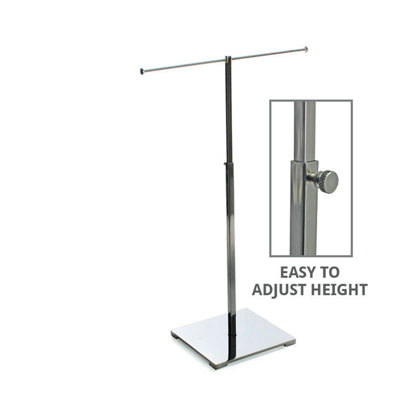 Single-Tier Adjustable Chrome Necklace Counter Display