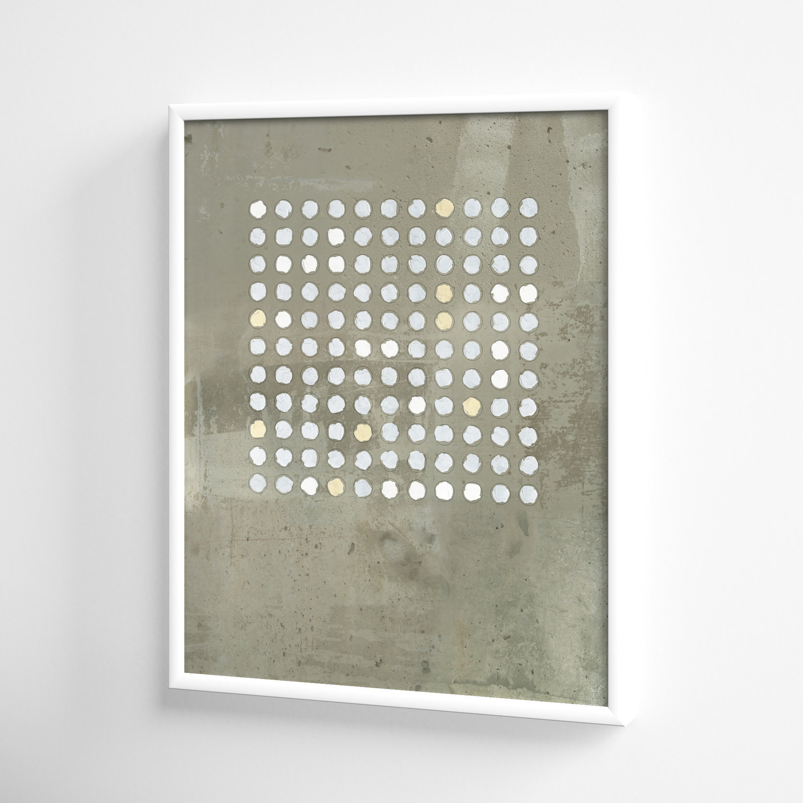 Circles In Squares 2 by Jacques Pilon, 20" H x 16" W x 1.25" D, White