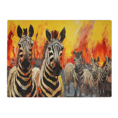 Zebra Dadaism  Glass Chopping Board
