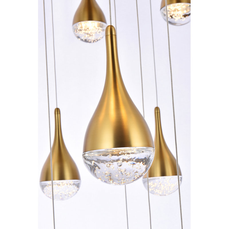 Carilyn - Light Pendant, Satin Gold, 9" H x 36" W x 36" D