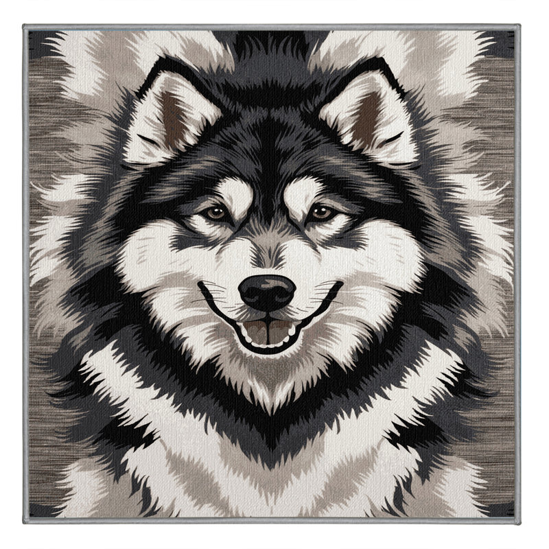  Tapis lavable Alaskan Malamute Dogs, Carré 4 pi