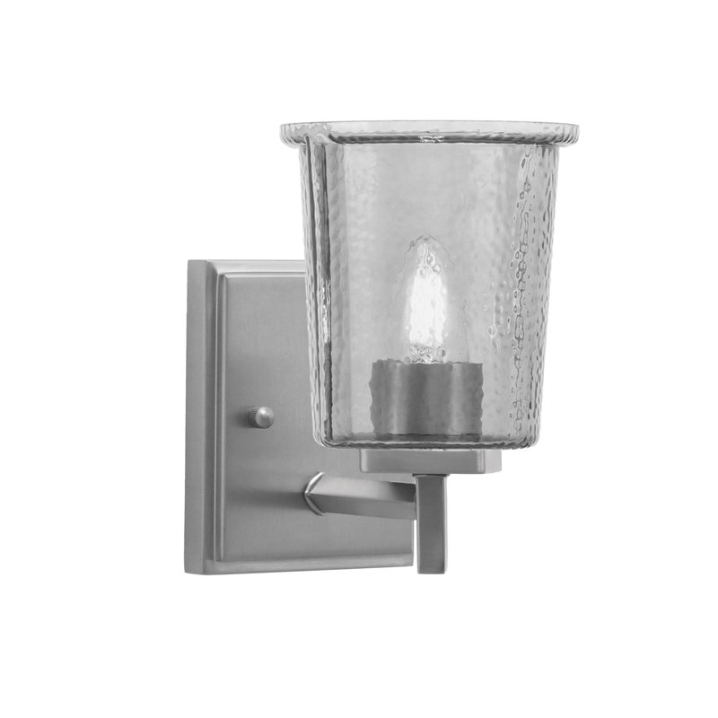 Applique murale Antonetta, fini graphite, verre fumé bullé de 13,3 cm, 9" H x 4.5" W x 6" D, Black / Satin Black