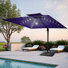 Parasol extérieur rectangulaire en porte-à-faux à DEL 129 po x 105 po, poids comptoir inclus