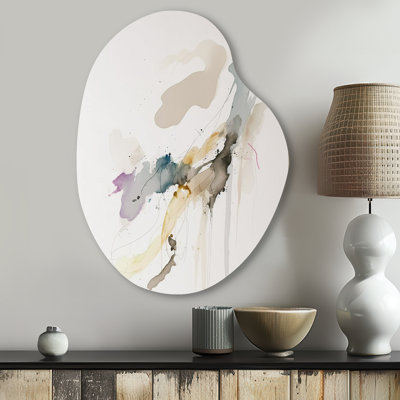 Ciearra - Abstract Liquid Ink Pear Shape Assymterical Metal Wall Art