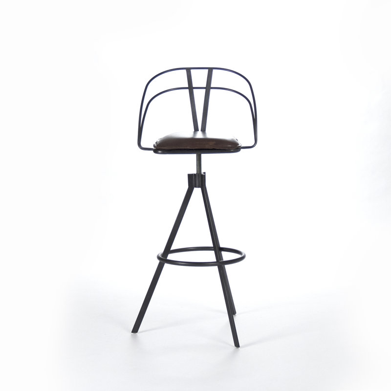 Nathan Upholstered Adjustable Stool with Metal Frame