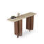 Console rectangulaire en travertin blanc avec acier au carbone-760722629