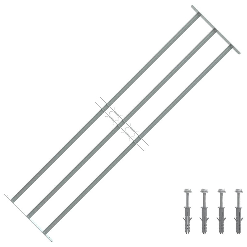 Grille de sécurité réglable pour fenêtres, 3 barres transversales de 39,4 po à 59,1 po