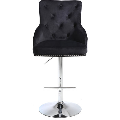 Bocana Swivel Upholstered Adjustable Height Counter Stool with Metal Frame