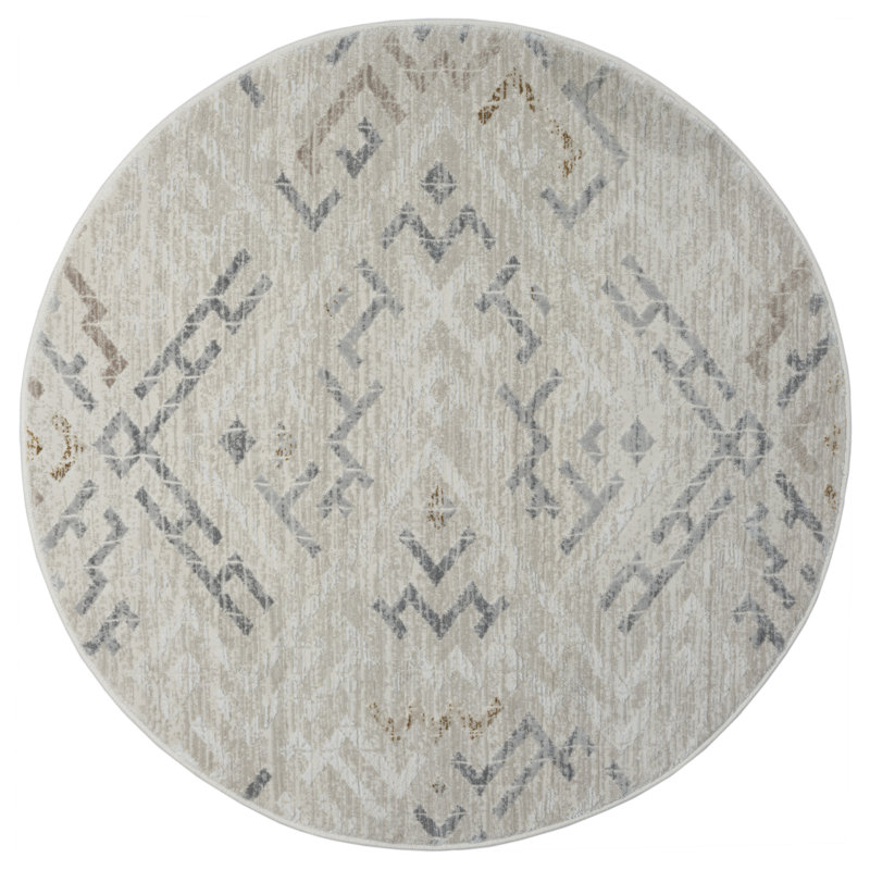 Sophie cream Rug, Round 120cm