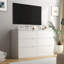 Commode 6 tiroirs l 47,2 po, commode double moderne en bois massif avec tiroirs profonds, commode pour chambre à coucher-1180362535