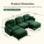 Canapé modulaire en U modulaire avec repose-pieds, tissu en chenille de qualité supérieure, avec 2 coussins décoratifs, dossier rembourré en mousse à haute densité, facile à installer, convient aux chambres à coucher, aux coins lecture-538506130