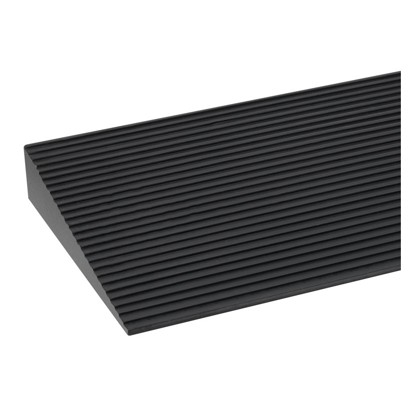 Rampe 1,6 po à seuil réglable pour robot de balayage, rampe de fauteuil roulant en caoutchouc naturel d'une largeur de 35,4 po, rampe en caoutchouc solide antidérapant avec ruban adhésif double face pour les portes, les entrées, la salle de bain, le carrelage lisse