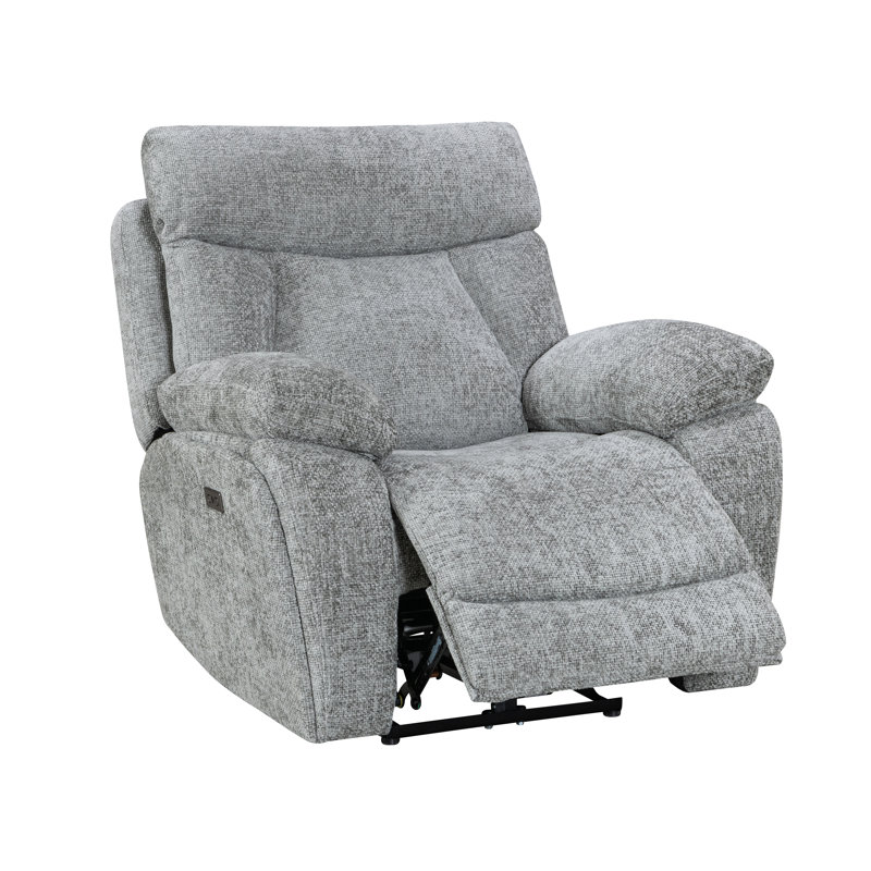 Willowfern Power Recliner Armchair with USB Charging - Biscuit, Nickel Fabric, 105" H x 102" W x 97" D