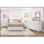 Commode contemporaine à finition blanc perle avec tiroirs de rangement et armoire de rangement glamour