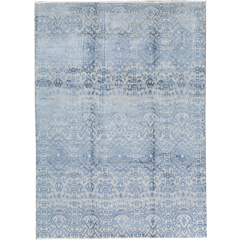 Hand Woven Wool Ikat Area Rug