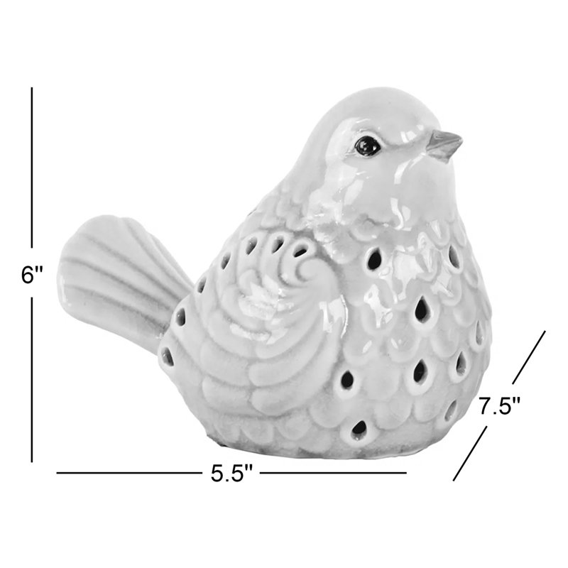 Figurine en porcelaine finition lustrée cyan , Bleu ciel brillant