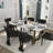 Luxury 70 Inch White Sintered Stone Dining Table With Brushed Bronze Base-525071313