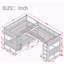 Lit simple superposé simple avec mezzanine attachée et deux tiroirs, gris, conception compacte et multifonctionnelle pour les chambres à coucher modernes-1975034736