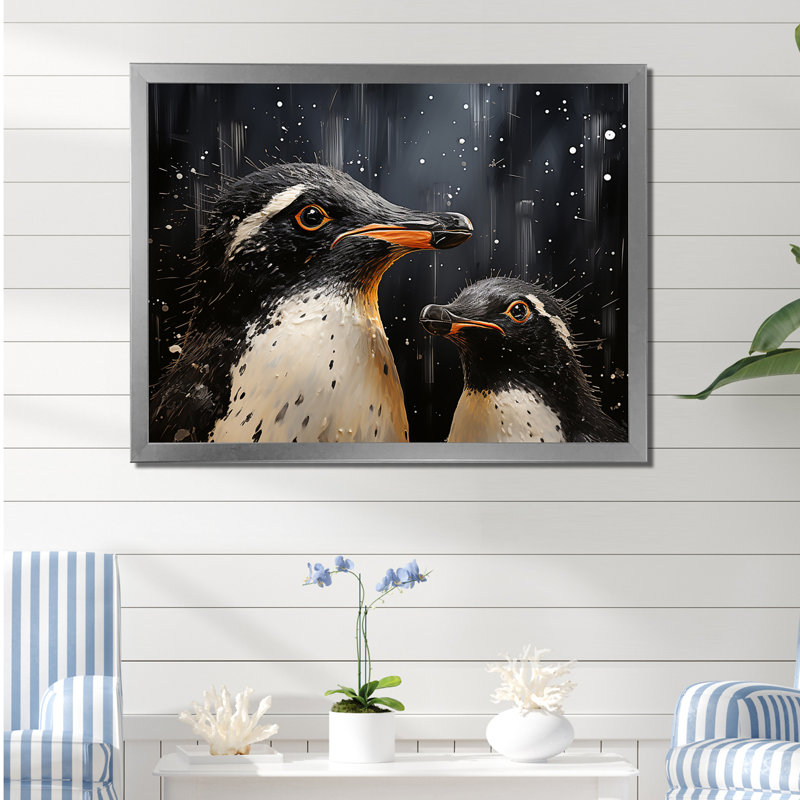 Paysage de rêve pingouin II, Cadre photo argenté, H 30 po x l 40 po x P 1,5 po