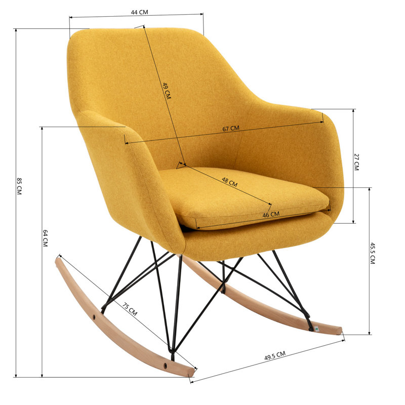 Maisy Rocking Chair, Yellow