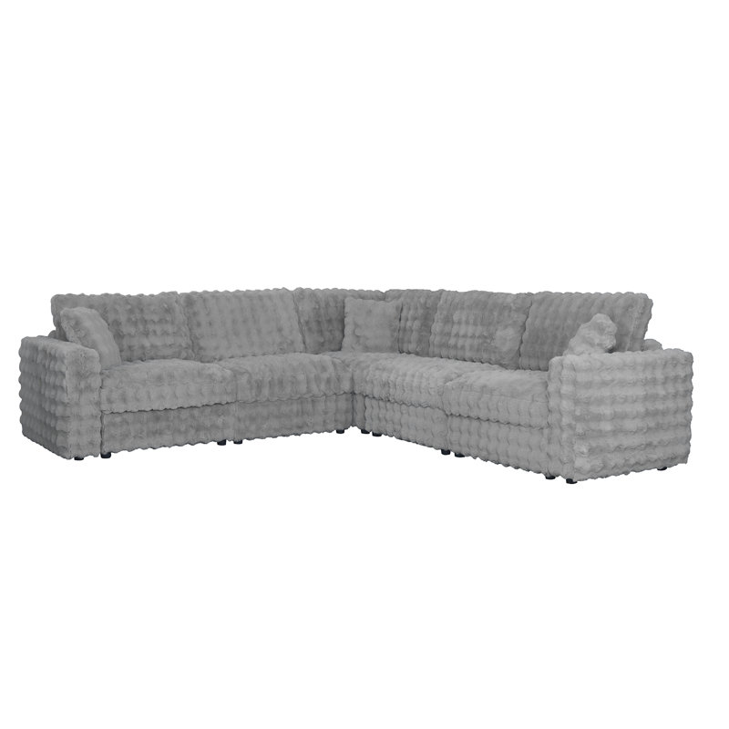 Canapé modulaire 6 pièces Cisneros, Silver Grey Fabric