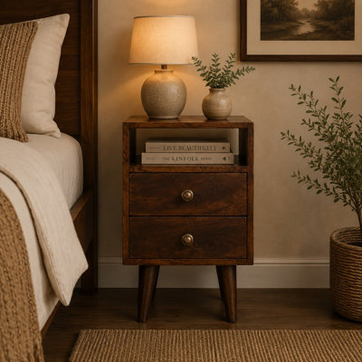30cm W Solid Wood Bedside Table