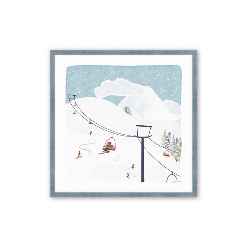 Imprimé hivernal d'hiver, Cadre simple électrique ciel électrique, bois ma, H 21,5 po x l 21,5 po