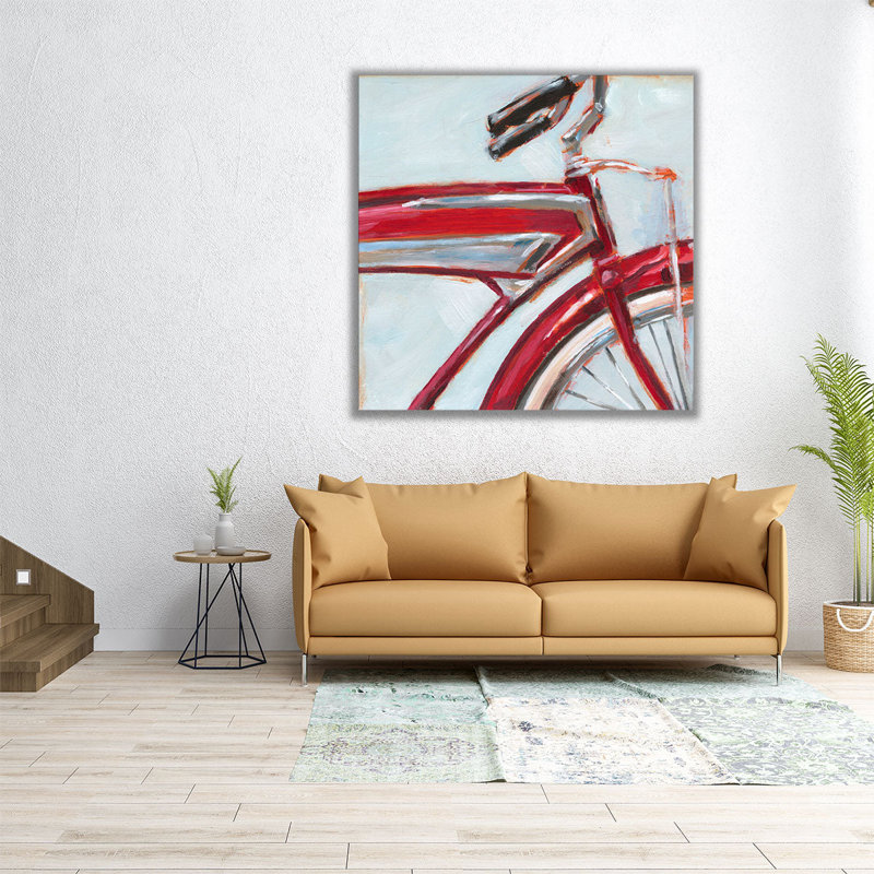 Retro Cycle I - reproduction d'art sur toile, H 12 po x l 12 po