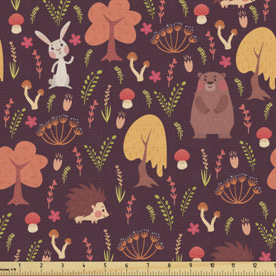 Badri Buddies Bear Rabbit Hedgehog Woodland Friends Fabric
