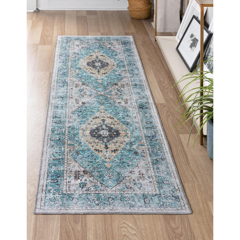 Olf Washable Oriental Indoor Rug, Runner 2'7" x 10'