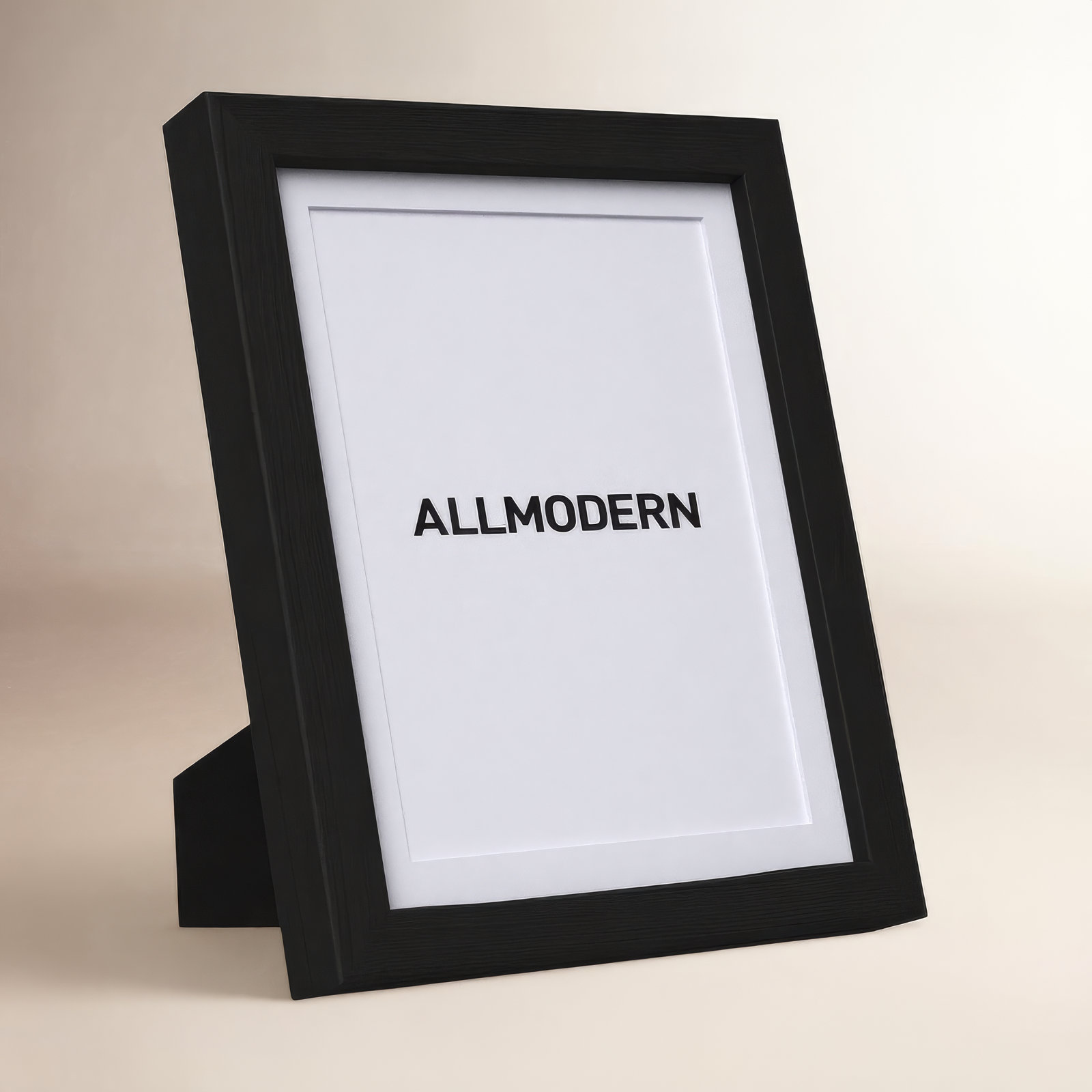 Capullo Wood Matte Picture Frame with Mat, 4" x 6", Black