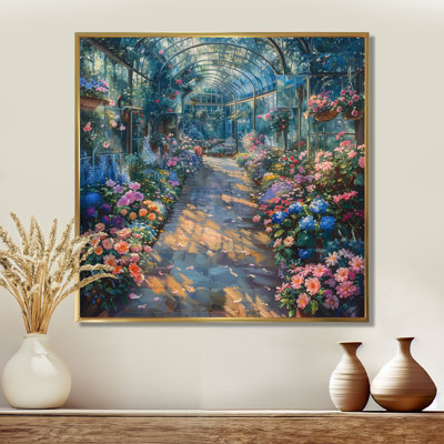 Jardin rose et vert Eden Greenhouse I - Art mural