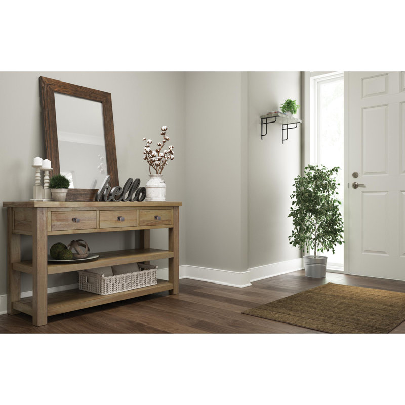 Solid Wood Shelf, 0.75" H x 18" W x 8" D, Gray Wood Stain