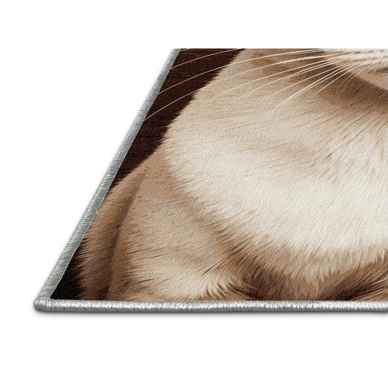  Tapis lavable de chats siamois, Carré 3 pi