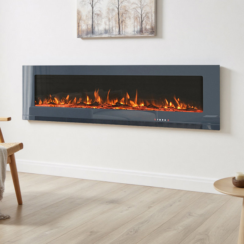Wall Mounted Electric Fireplace, 56.8cm H x 182.9cm W x 22cm D