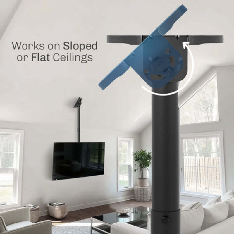 Vivo Extending Ceiling TV Mount For  Screens, 66.7" H x 27.2" W x 7.3" D