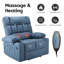 Fauteuil inclinable Power Lift avec massage, tissu spacieux pour la détente à la maison-1134154533