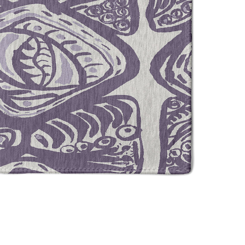 Tapis mauve à motif géométrique, Rectangle 4 pi x 6 pi