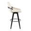 Tabouret de bar pivotant à hauteur fixe avec siège en similicuir et pieds en bois - ensemble de 2, noir et brun clair