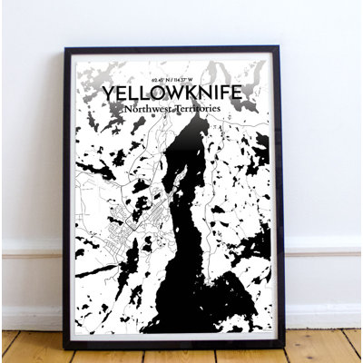 Yellowknife City Map - No Frame Print