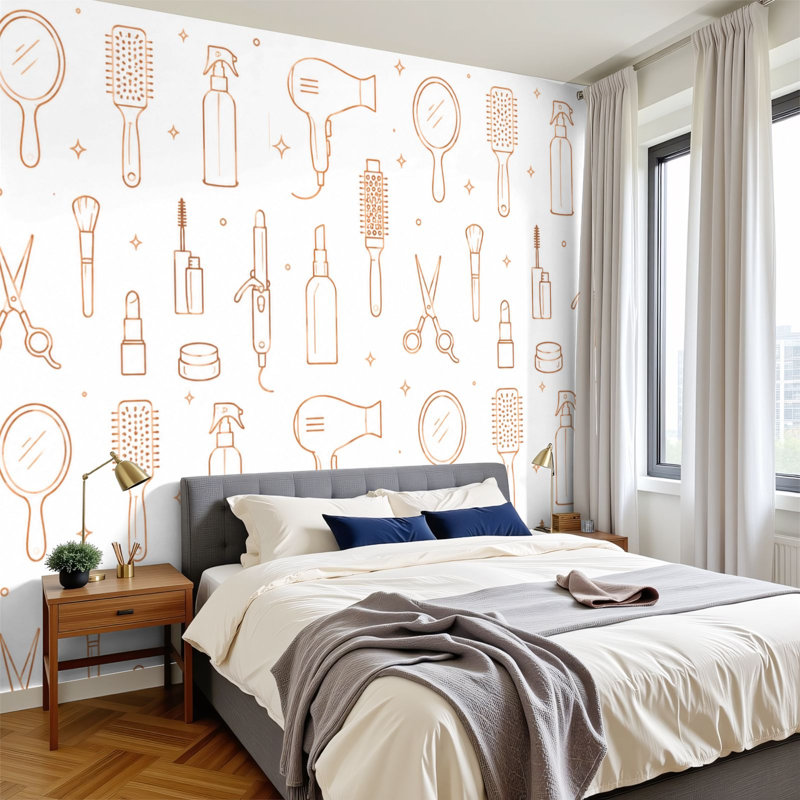 Papier peint adhésif auto-adhésif moderne pour la chambre à coucher Peel and Stick L 69 po x l 96 po